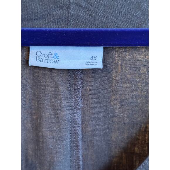 Croft & Barrow Linen Blend Sleeveless Tunic Top - 4X Black - V-Neck NEW w/ Tags - Picture 5 of 7